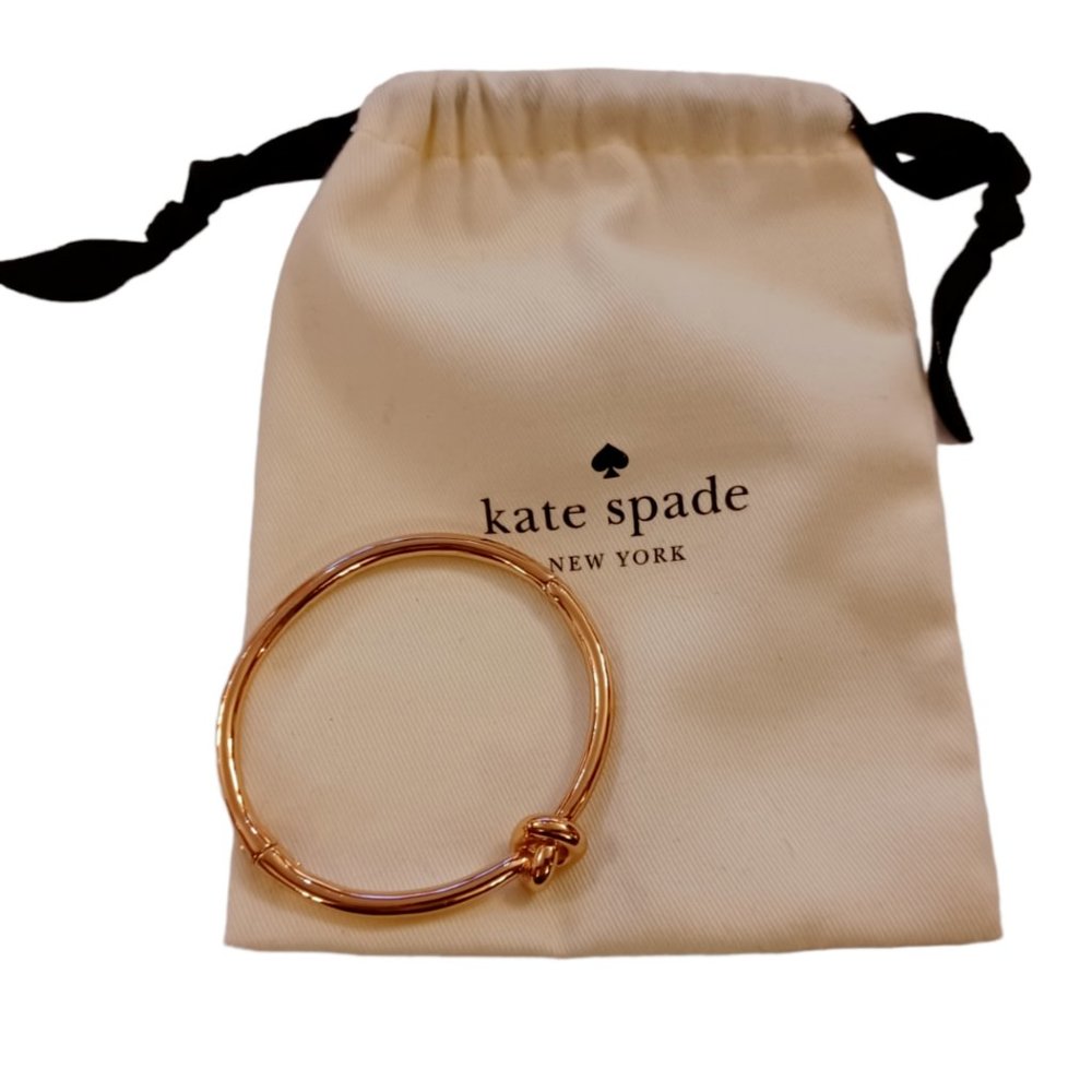 Kate Spade Rose Gold Plated Sailors Knot Hinged Bracelet 6.75"